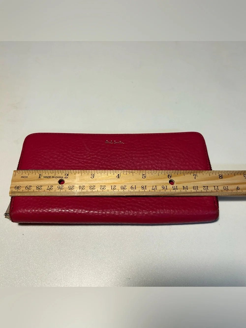 Paul Smith Fuchsia Pebbled Leather Zip Around Wallet